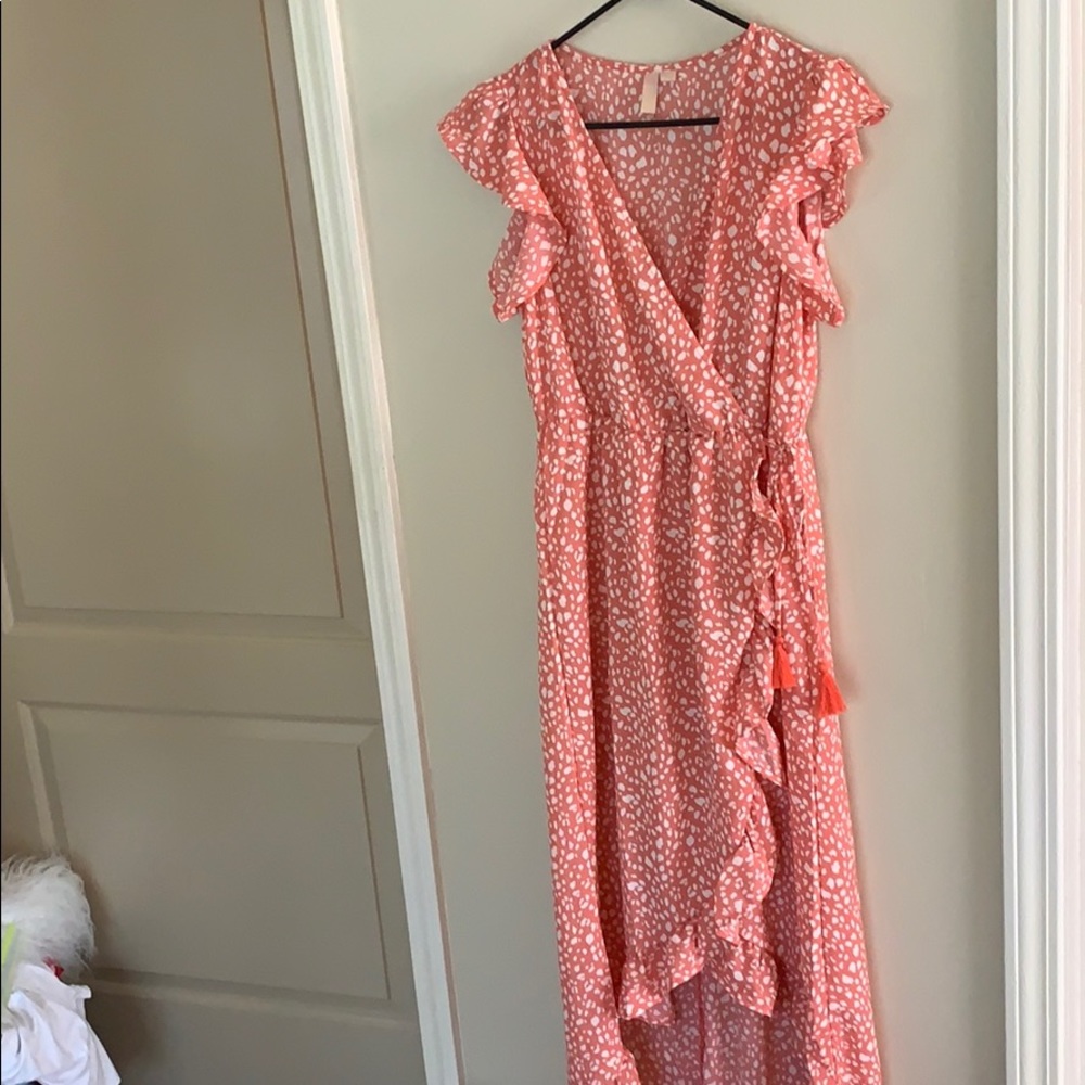 Brand New Dark Coral & White Cheetah Print Dress!